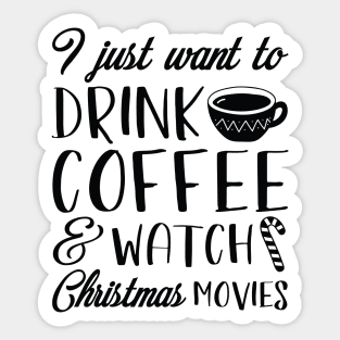 Coffee Christmas Movies Sticker